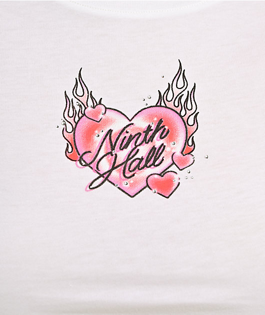 Ninth Hall Tiger Heart White Crop T-Shirt