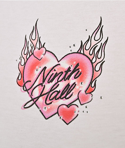 Ninth Hall Tiger Heart White Crop T-Shirt