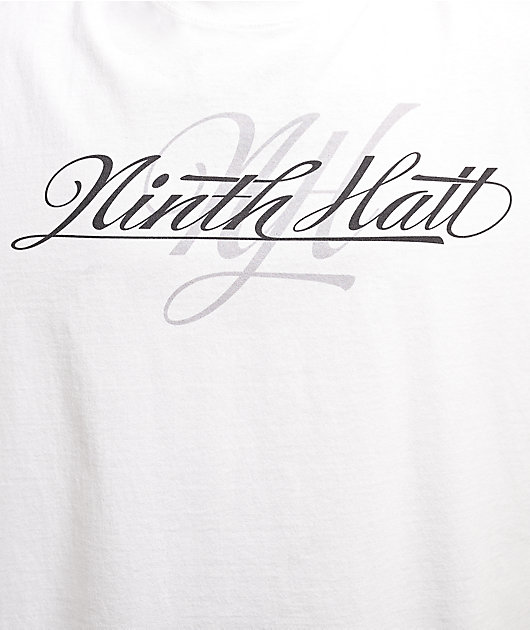 Ninth Hall Tonal Script White T-Shirt