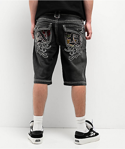 Ninth Hall Tout Slim Black Wash Denim Shorts | Zumiez