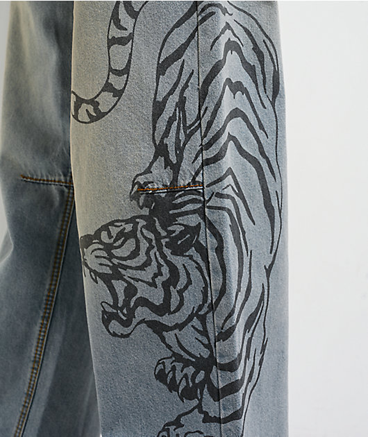 Ninth Hall Tringa Growl Wide Leg Blue Wash Jeans