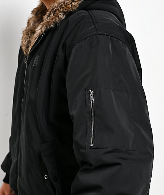 Ninth Hall Trip Black & Faux Fur Reversible Jacket | Zumiez