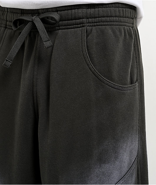 Ninth Hall Tucked Double Knee Grey Wash Baggy Sweatpants