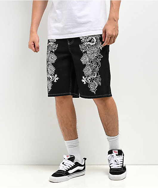 Ninth Hall Waylay Black Raw Denim Shorts | Zumiez