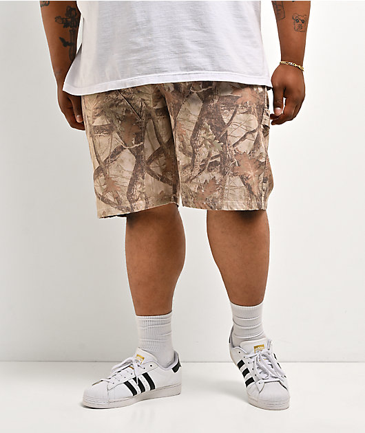 Ninth Hall Waylay Double Knee Camo Canvas Cargo Shorts