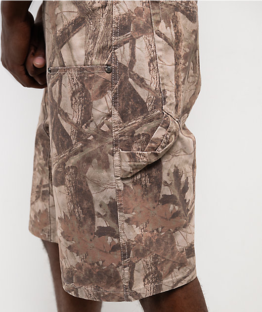 Ninth Hall Waylay Double Knee Camo Canvas Cargo Shorts