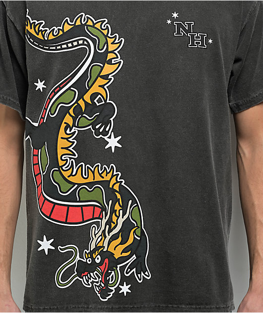 Ninth Hall Wildstyle Dragon Black Wash T-Shirt | Zumiez