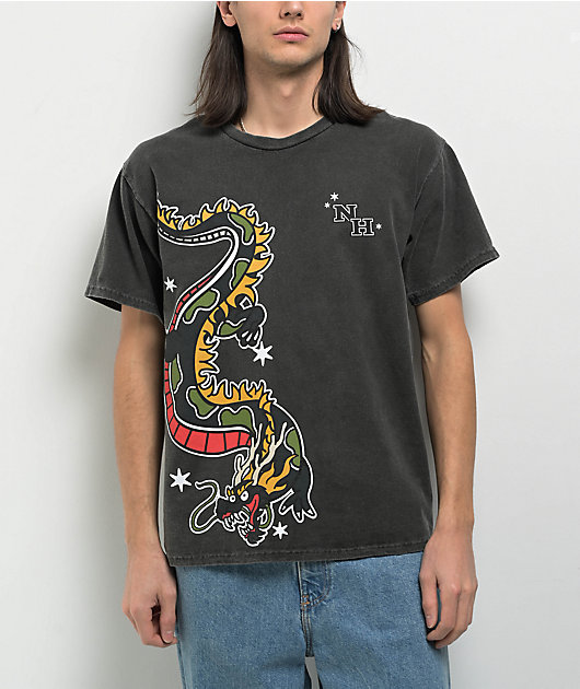 Ninth Hall Wildstyle Dragon Black Wash T-Shirt | Zumiez