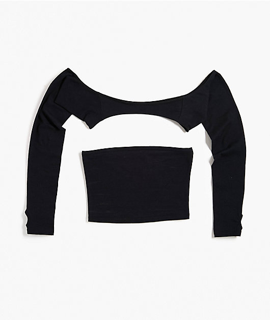 Ninth Hall Winona Bolero Black Shrug Tube Top Set
