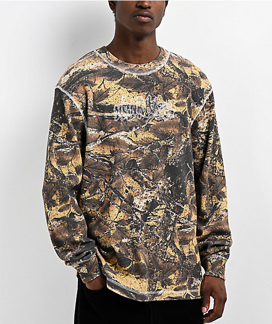 Ninth Hall Woodland Camo Thermal Long Sleeve T Shirt