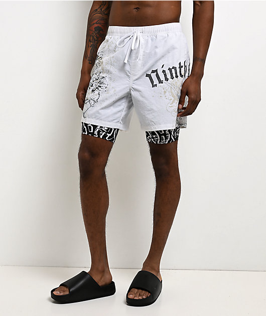 Ninth Hall Y2K Revival White Board Shorts