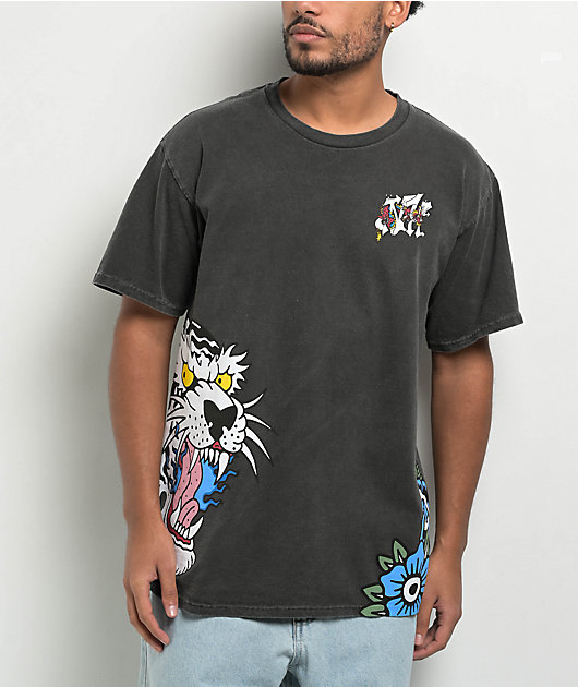 Ninth Hall Y2K Tattoo Flash Black Wash T-Shirt | Zumiez