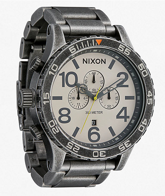 Nixon 51-30 Chrono Antique Silver & Pumice Analog Watch | Zumiez