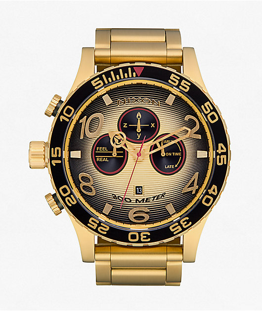 Nixon 51-30 Chrono Dim Gold & Black Analog Watch | Zumiez
