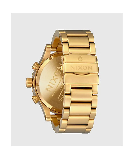 Nixon 51-30 Chrono Gold & Green Sunray Blue Analog Watch | Zumiez