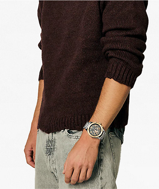 Nixon 51-30 Chrono Silver, Rose Gold & Black Analog Watch
