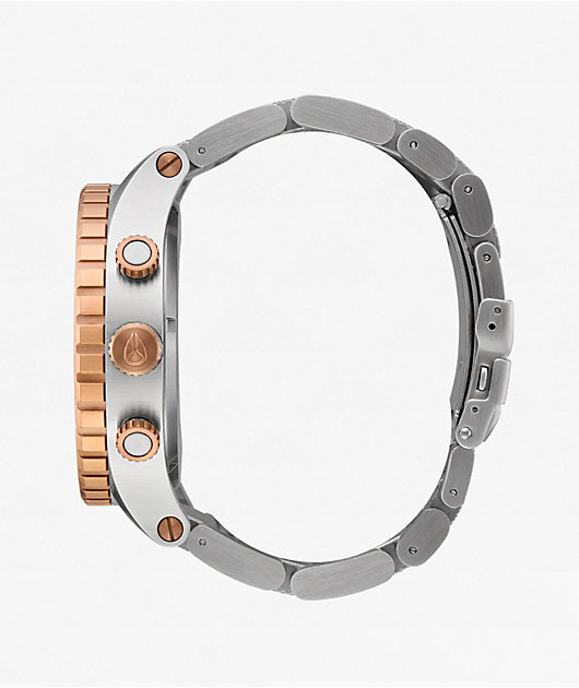 Nixon 51-30 Chrono Silver, Rose Gold & Black Analog Watch