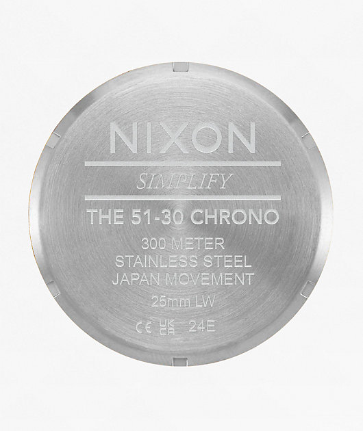 Nixon 51-30 Chrono Silver, Rose Gold & Black Analog Watch