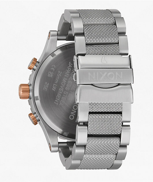 Nixon 51-30 Chrono Silver, Rose Gold & Black Analog Watch