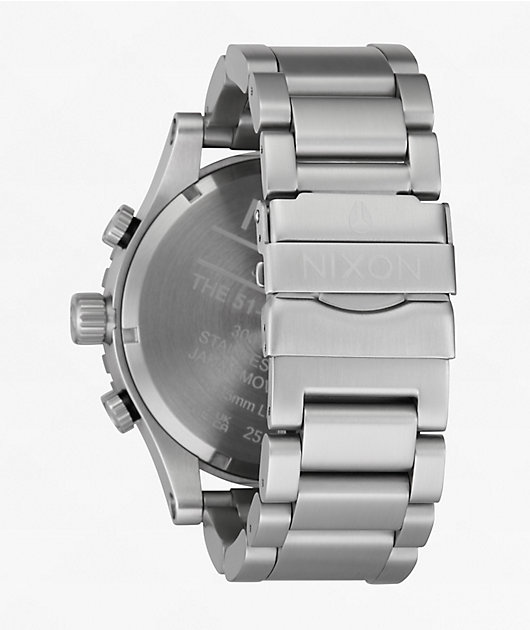Nixon 51-30 Chrono Silver & White Lume Analog Watch | Zumiez