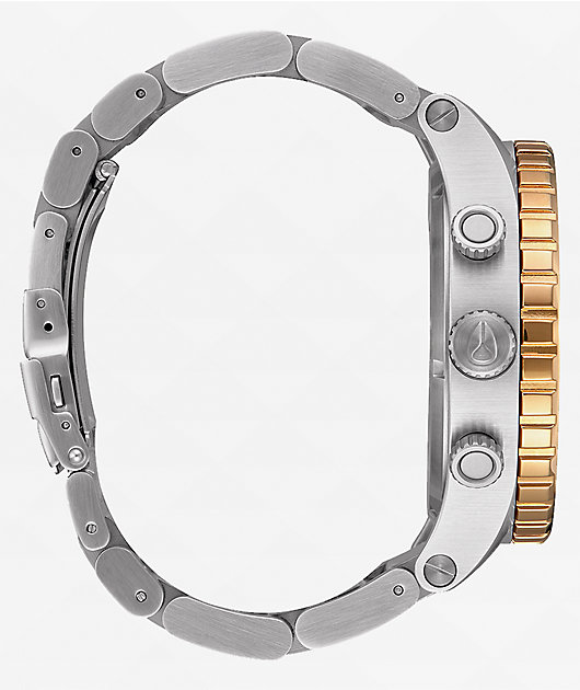 Nixon 51-30 Silver & Gold Chronograph Watch | Zumiez