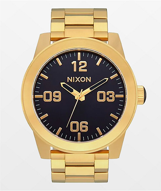 Nixon Corporal SS Gold Indigo Watch Zumiez