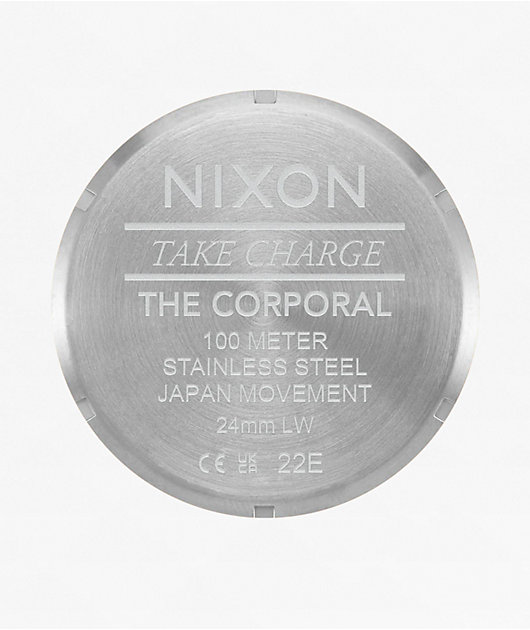 Nixon Corporal Silver, Rose Gold & Black Analog Watch