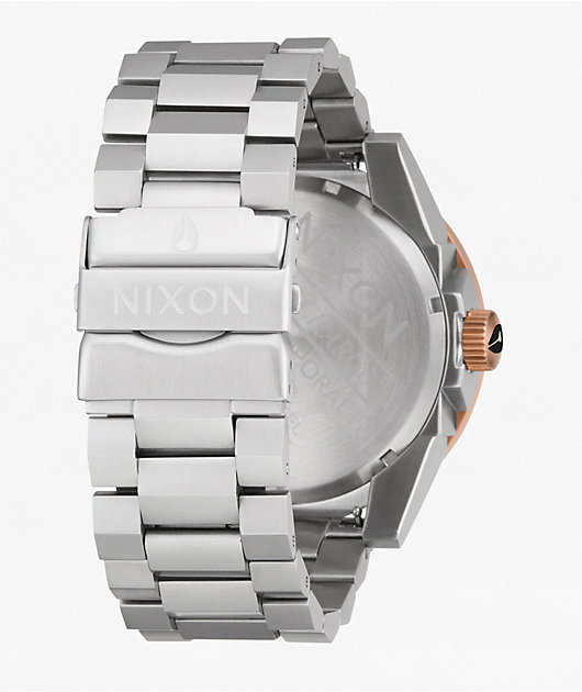 Nixon Corporal Silver, Rose Gold & Black Analog Watch