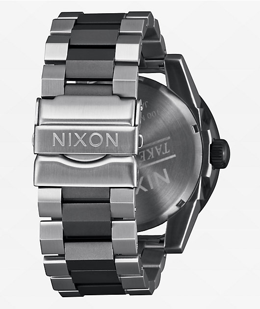 Nixon Corporal Silver & Gunmetal Analog Watch