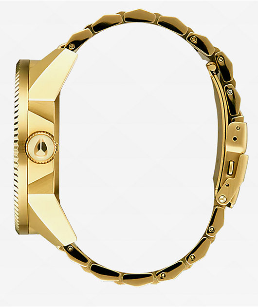 Nixon Corporal Stainless Steel Gold & Turquoise Analog Watch