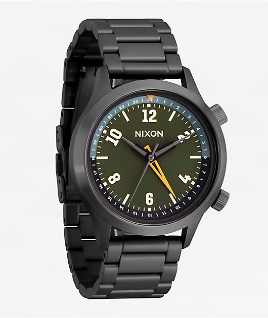 Nixon Drifter 40 Gunmetal & Kobu Green Analog Watch | Zumiez