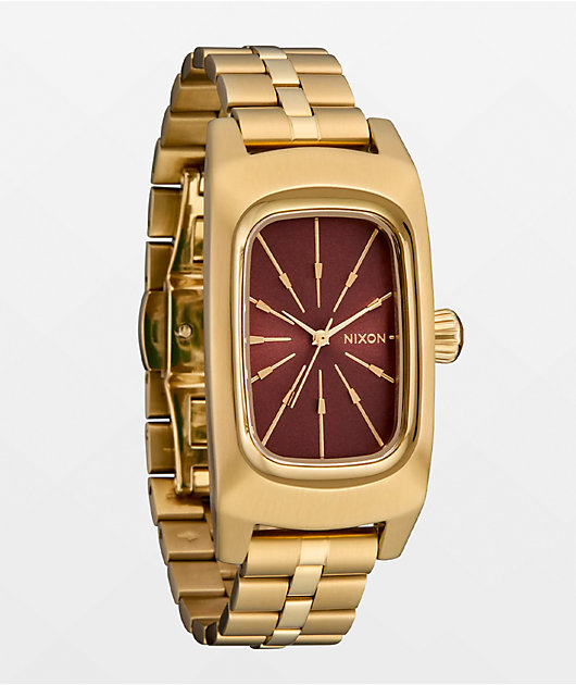 Nixon Frankie Mid Century, Gold & Cognac Analog Watch