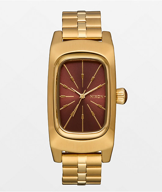 Nixon Frankie Mid Century, Gold & Cognac Analog Watch