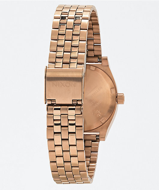 Nixon Medium Time Teller Reloj analógico dorado rosado
