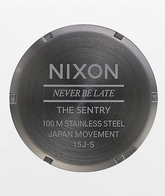 Nixon Sentry 42 Leather Bronze & Gunmetal Watch