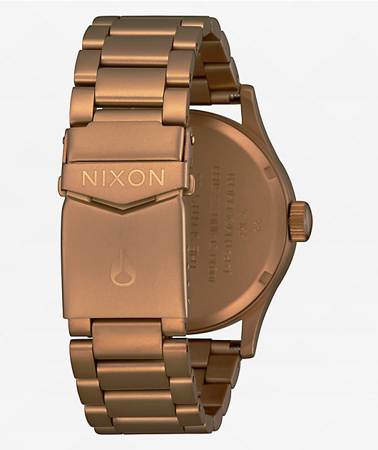 Nixon Sentry Bronze & Black Analog Watch | Zumiez 