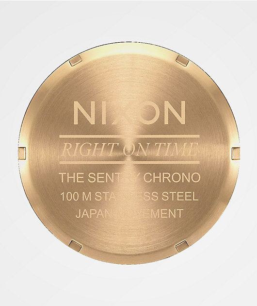 Nixon Sentry Chrono Leather Navy, Brown & Black Gator Analog Watch