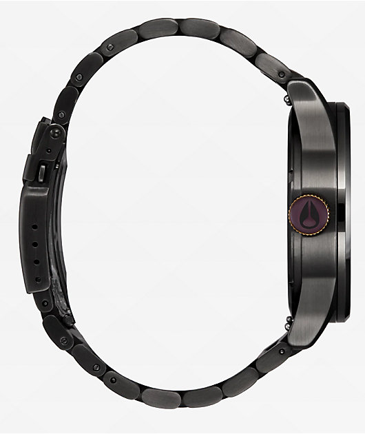 Nixon Sentry Gunmetal & Blackberry Analog Watch | Zumiez
