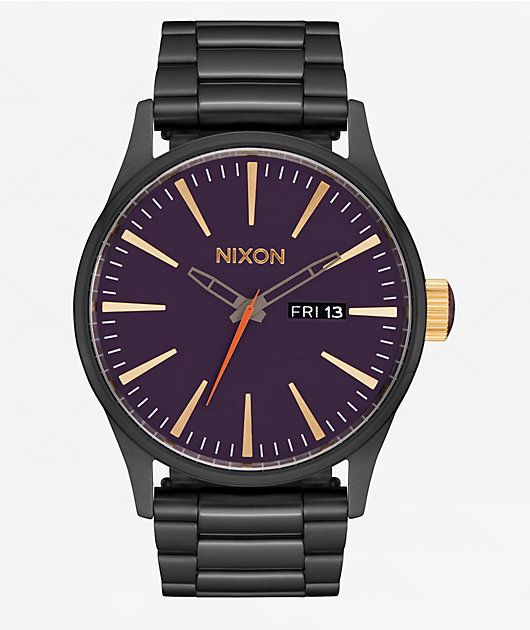 ブレンギグロメニアン サーペント Nixon Sentry Gunmetal & Blackberry Analog Watch | Zumiez