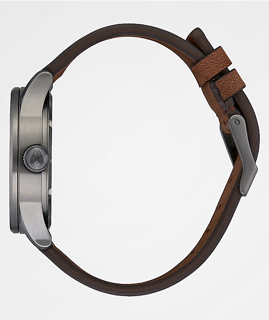 Nixon Sentry Leather Gold, Indigo & Brown Analog Watch