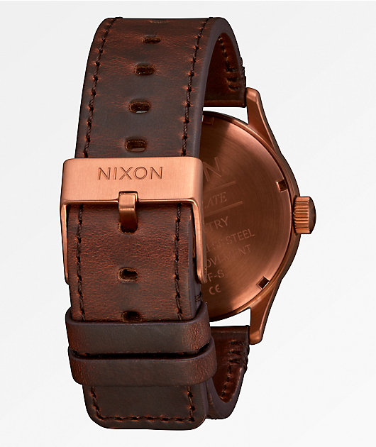 Nixon Sentry Leather Serape Analog Watch