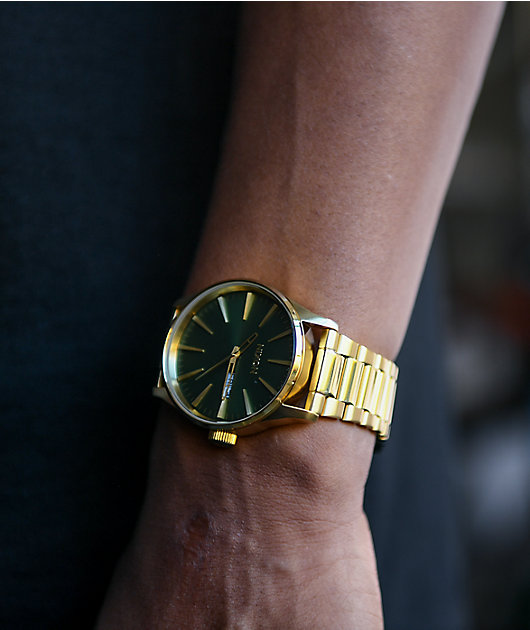 Nixon gold green online watch