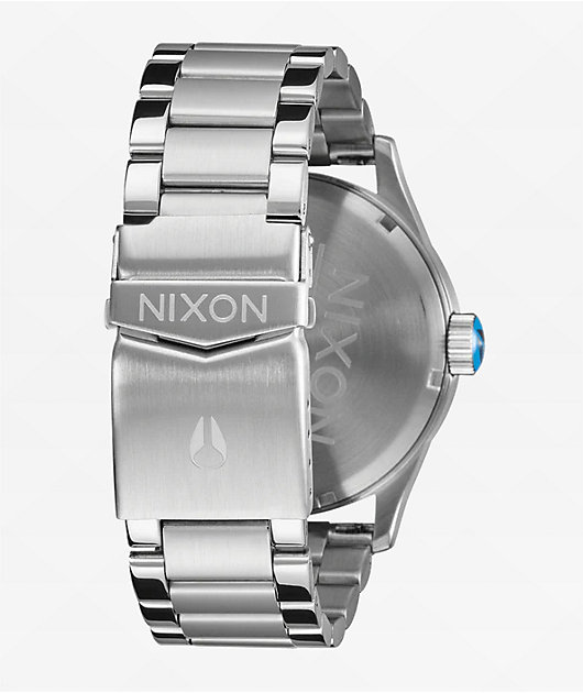 S　BERNACHON Nixon Sentry Stainless Steel Silver & Byron Blue Ombre Analog