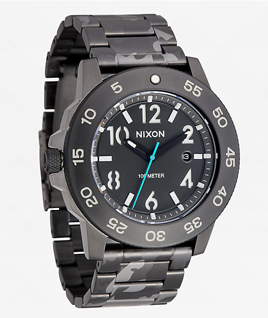 Nixon Smyth 44 Camo & Green Analog Watch