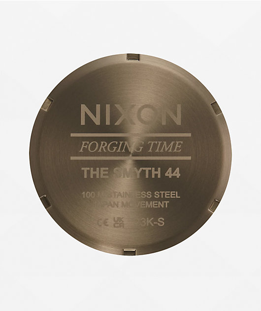Nixon Smyth 44 Khaki & Red Analog Watch