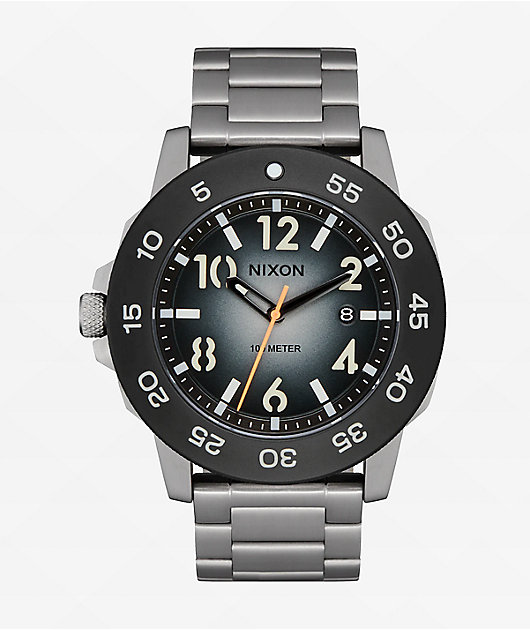 Nixon Smyth 44 Silver & Tunnel Black Ombre Analog Watch