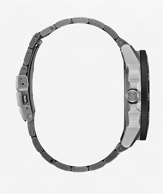 Nixon Smyth 44 Silver & Tunnel Black Ombre Analog Watch