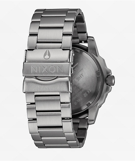 Nixon Smyth 44 Silver & Tunnel Black Ombre Analog Watch