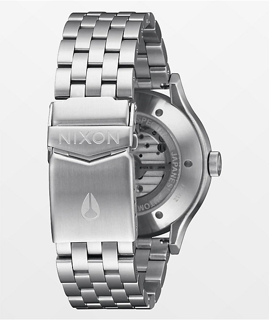 Nixon Spectra Navy Sunray & Silver Automatic Watch