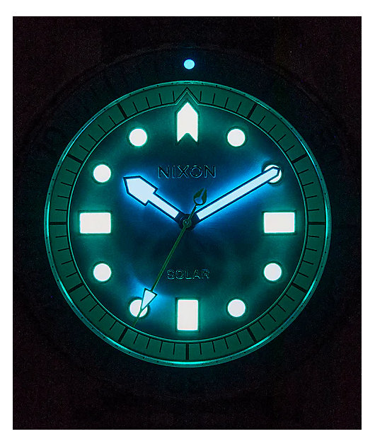 Nixon Stinger 44 Silver, Byron Blue, & Green Analog Watch